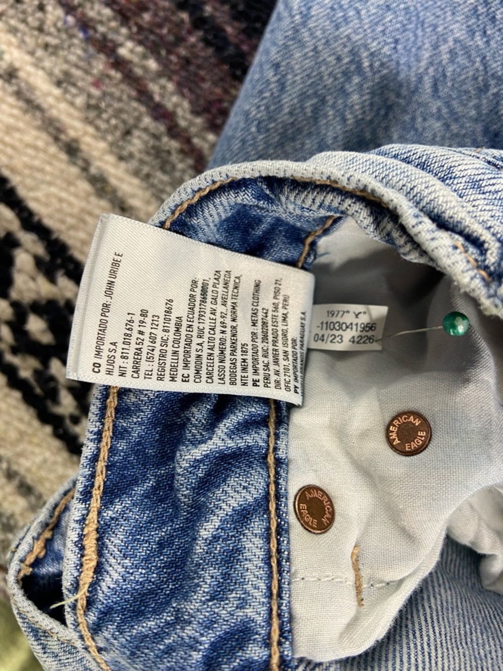 American Eagle Super High Rise Wide Leg Baggy Jeans Distressed 8 X-Long - Picture 13 of 14